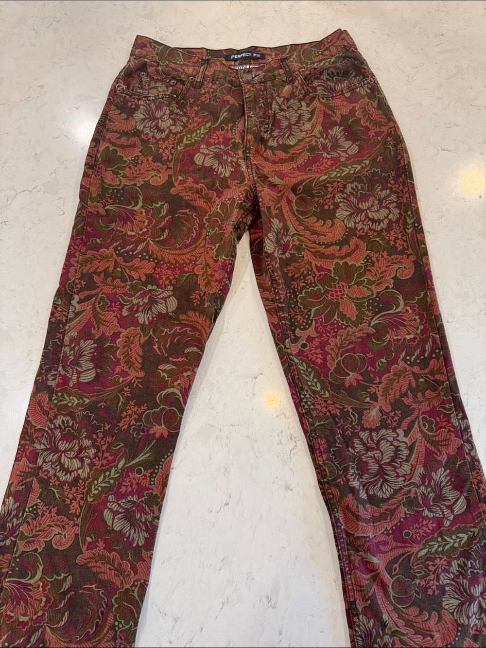 Perfect Fit Floral Boot Cut Pants in Multi-Color